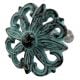 Antique Sage Green Floral Iron Cabinet Knobs